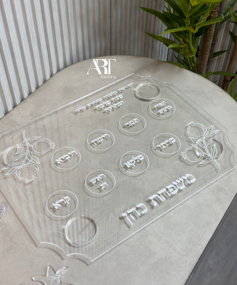 סט ראש השנה שקוף דגם רימון