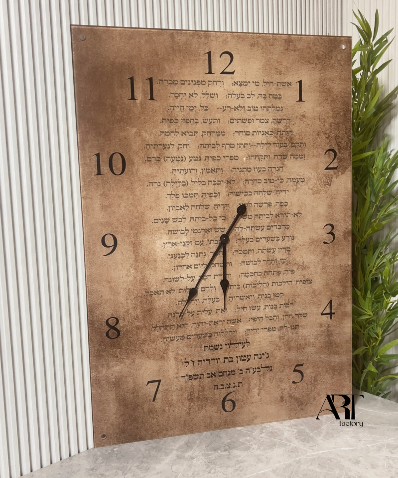 שעון זכוכית רקע חום ותפילת אשת חיל
