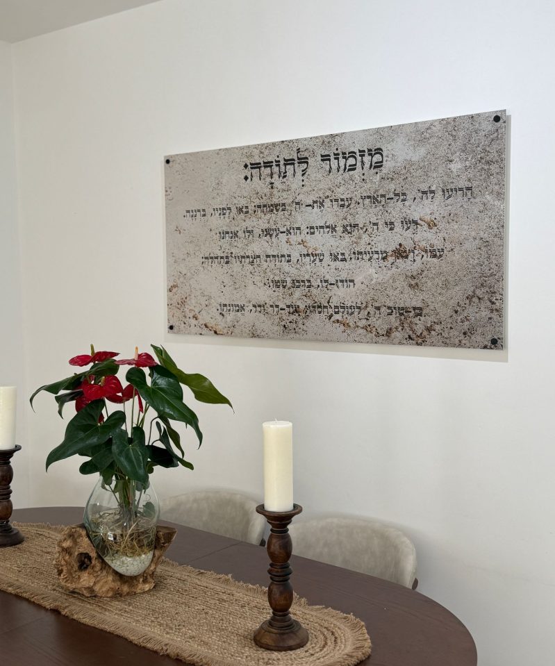 תמונת זכוכית - מזמור לתודה רקע שפריץ