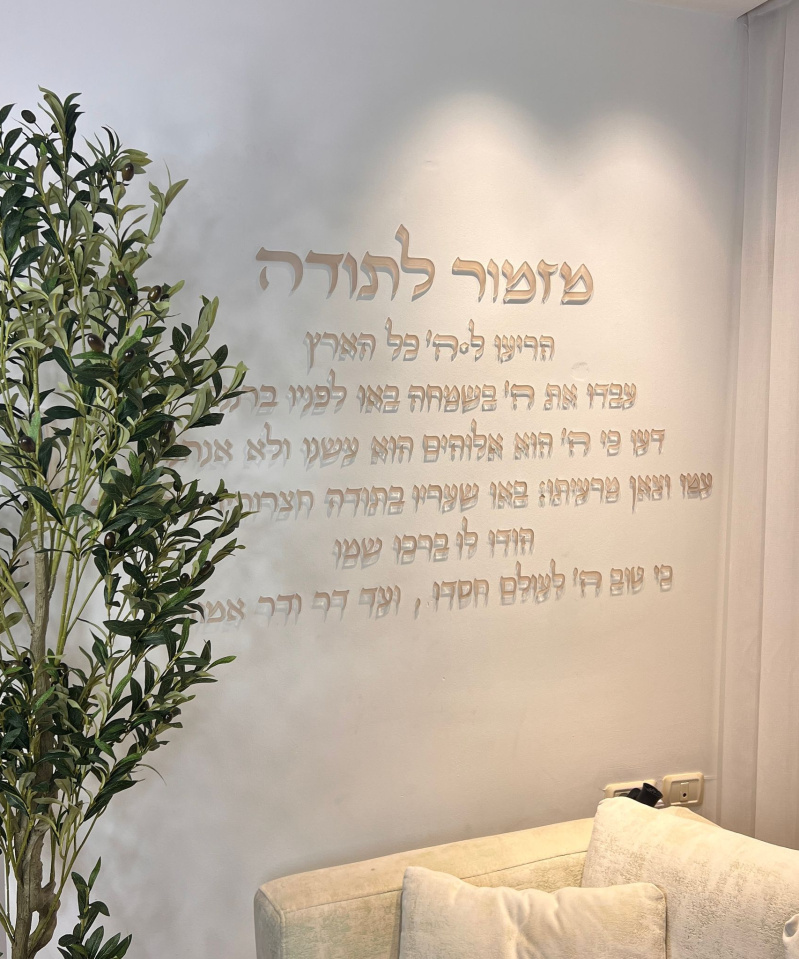 מזמור לתודה אותיות לקיר הריעו