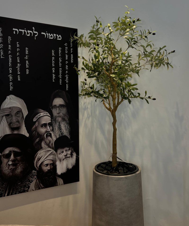 תמונת זכוכית: רבנים שחור מט דגם מזמור