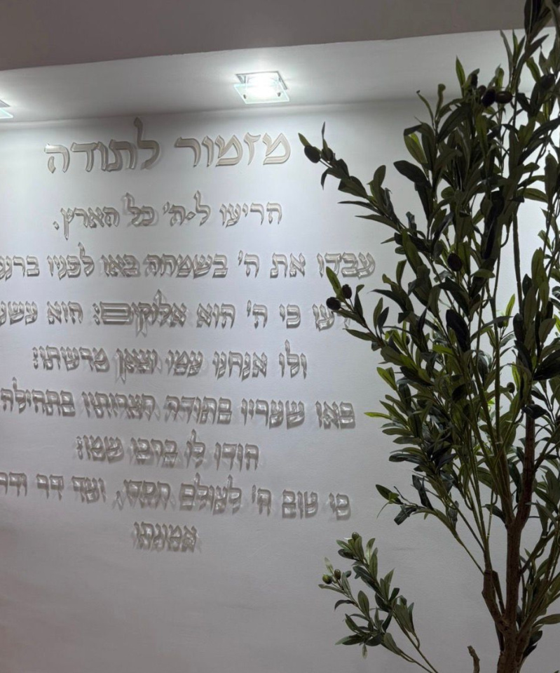 מזמור לתודה אותיות מרחפות לחלל הבית