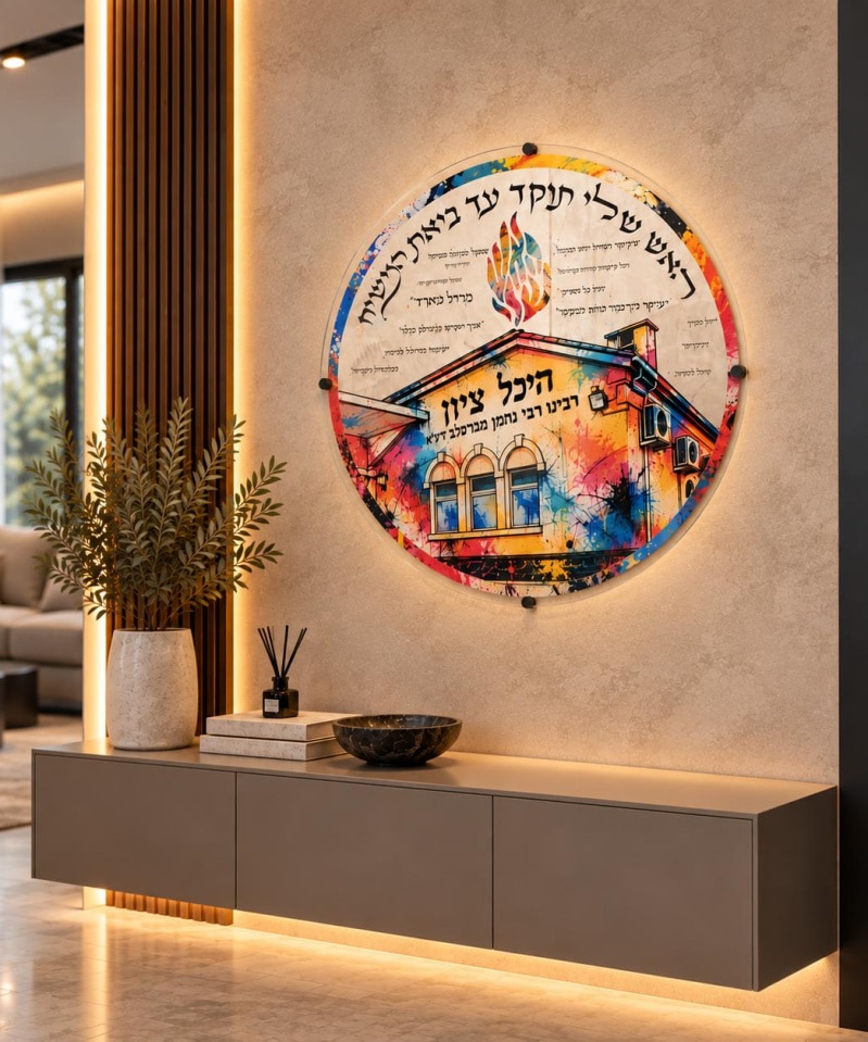תמונה עגולה האש שלי תוקד צבעוני
